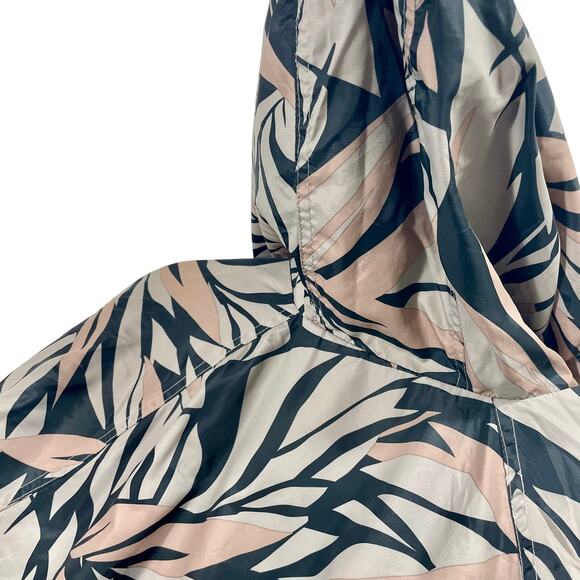 O'Neill Crop Windbreaker Hooded Pink Multicolored Camo Leaf Print Size XL - Picture 6 of 12